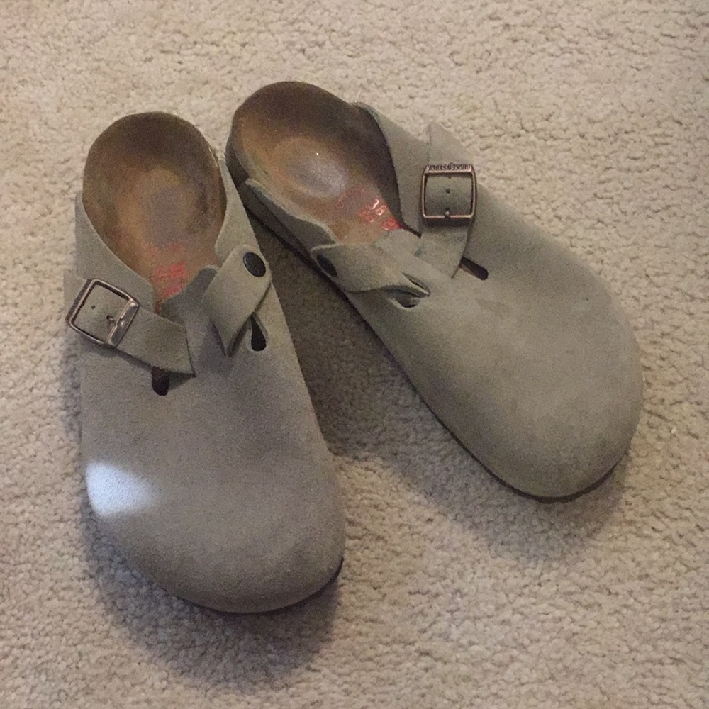 Birkenstock’s suede clogs